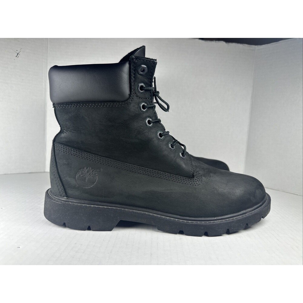 Timberland Black Nubuck Waterproof Men's Combat Boots Lace Up Size 10